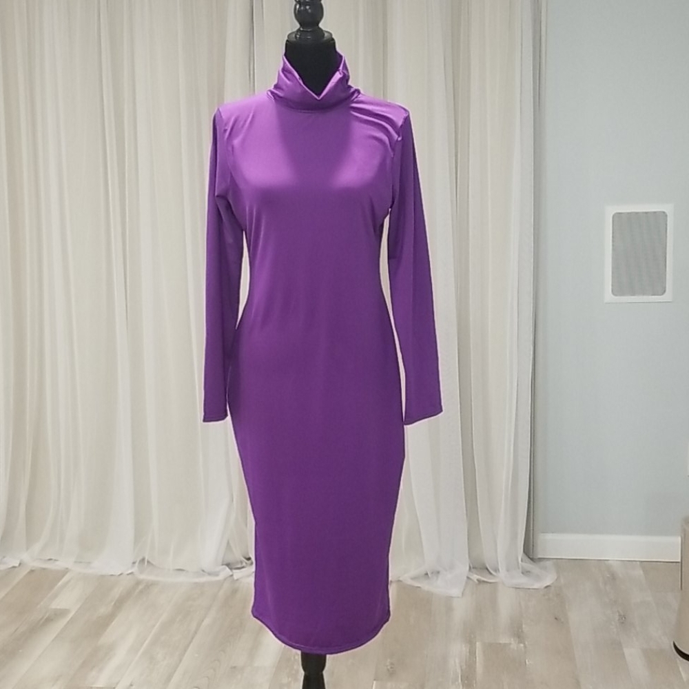 Soft, stretchy turtleneck dress